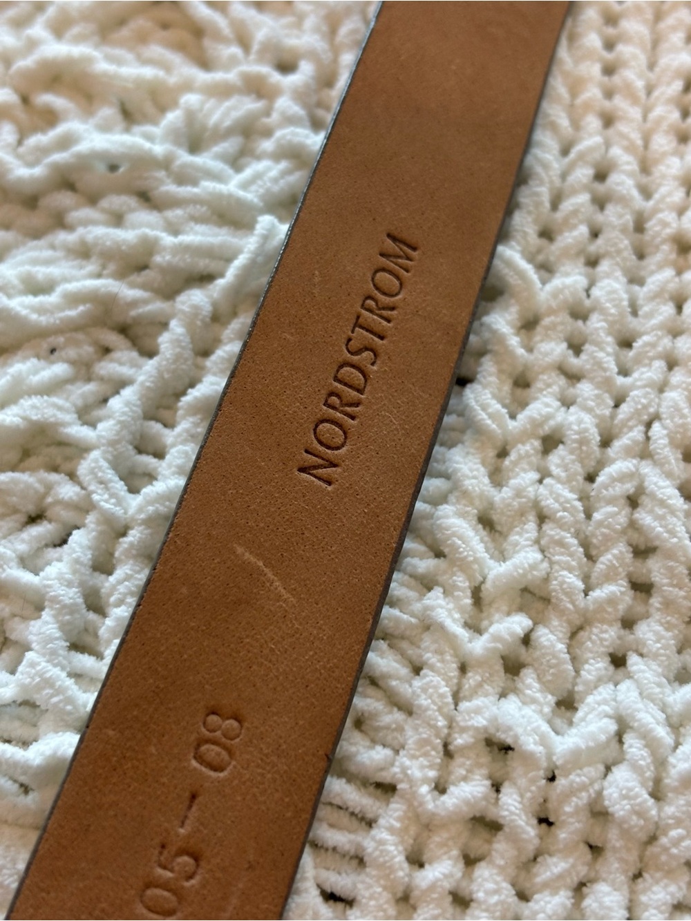 Vntg. Nordstrom Tan Leather Belt with Gold-Tone Buckle - Picture 5 of 6